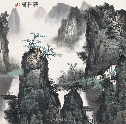 中国风山水国画