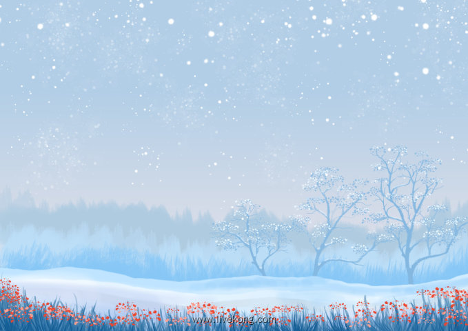 冬天雪景插画