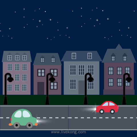 夜晚城市夜景插图
